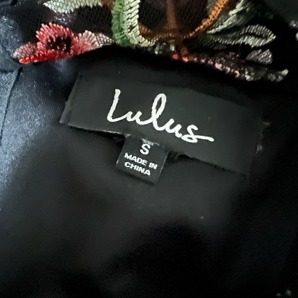 NWT Headliner Black Embroidered Sleeveless Midi Dress Small Lulus - Picture 6 of 7